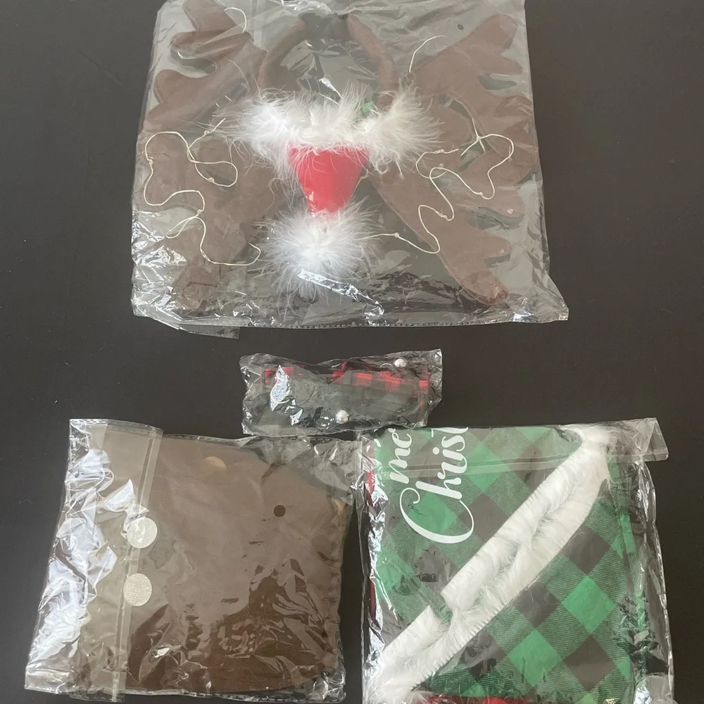 Christmas Costume Lot with Light-up Reindeer Antlers and ESD harness